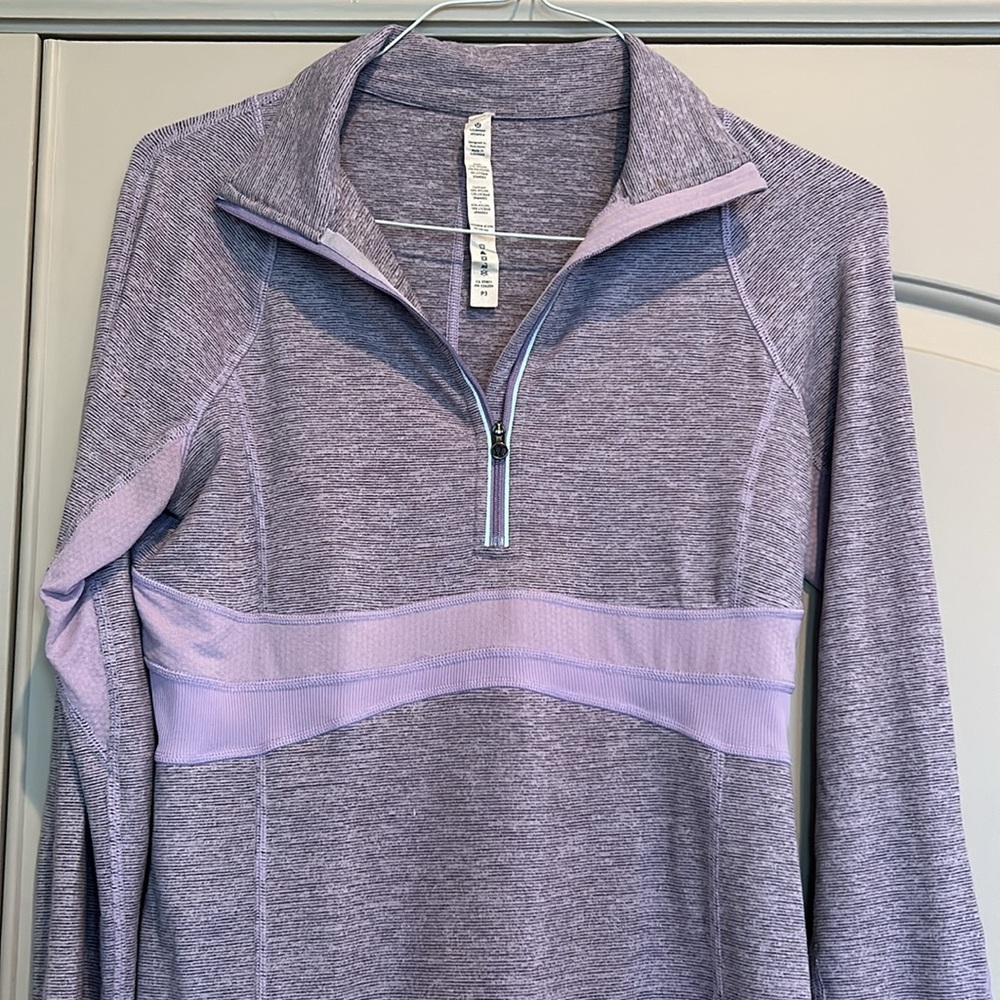 Lululemon Lavender Zip-Front Pullover Top